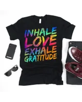 Inhale Love Exhale Gratitude Yoga Meditation Spiritual T-Shirt Unisex Standard T-Shirt black s