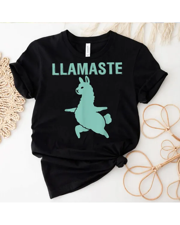 Yoga Namaste LLamaste Lama Peace Lover T Shirt