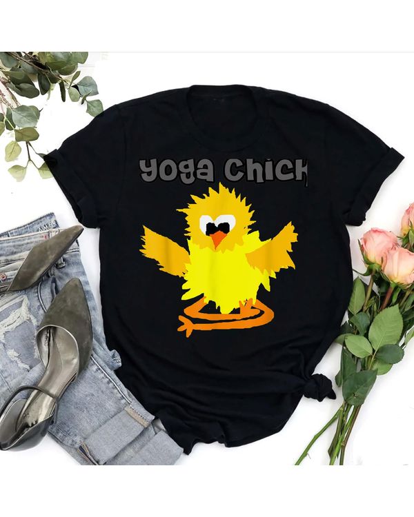 Smileteesfunny Funny Yoga Chick Chicken doing Yoga Lotus T-Shirt